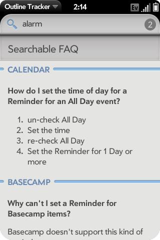 searchable FAQ